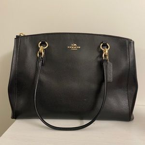 Coach multi compartment tote—black